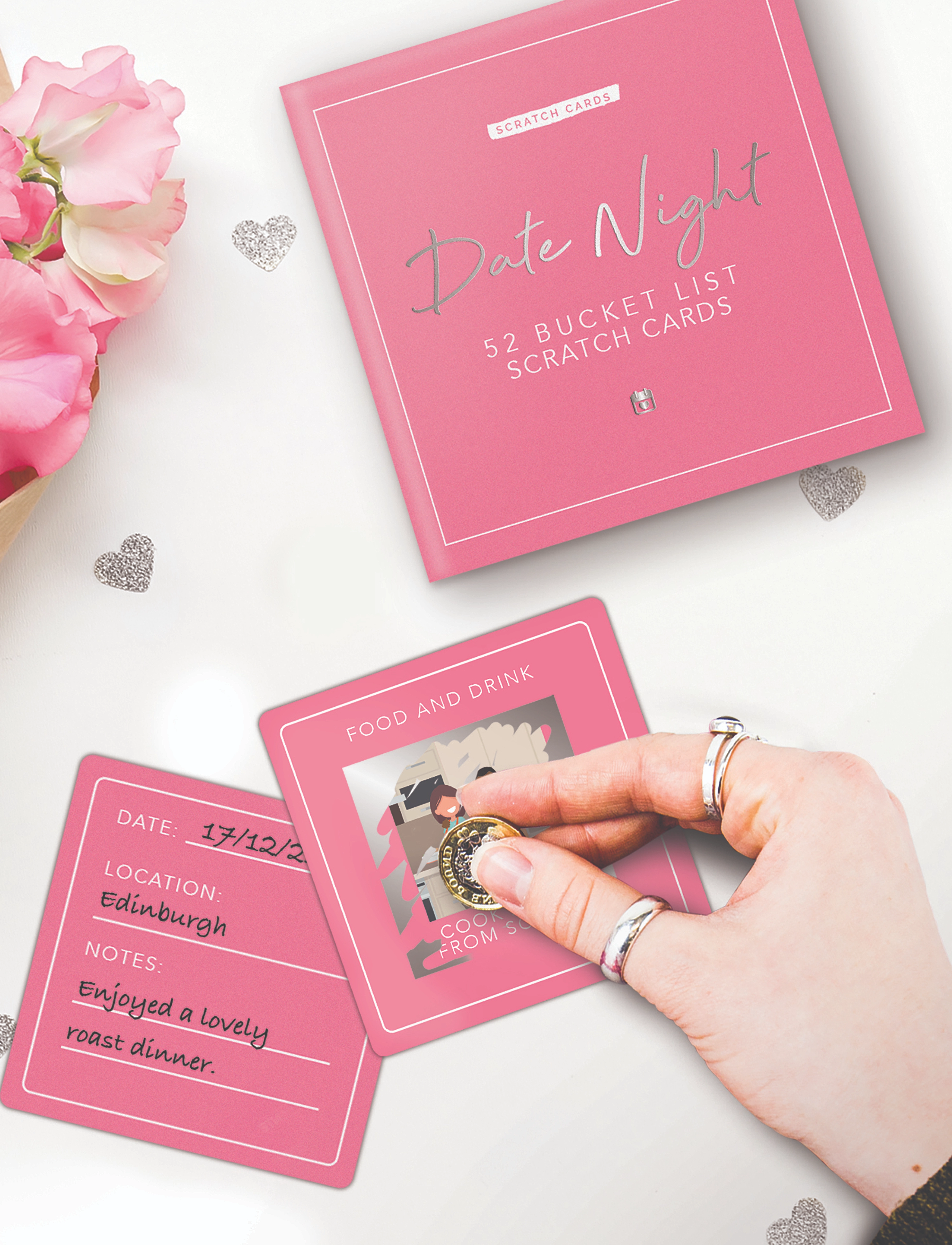 Gift Republic Skrabekort »Bucketlist Date«, HØJDE:11.5 cm LÆNGDE:4 BREDDE:11.5 cm, Puzzles & Games, Rosa - Homeware