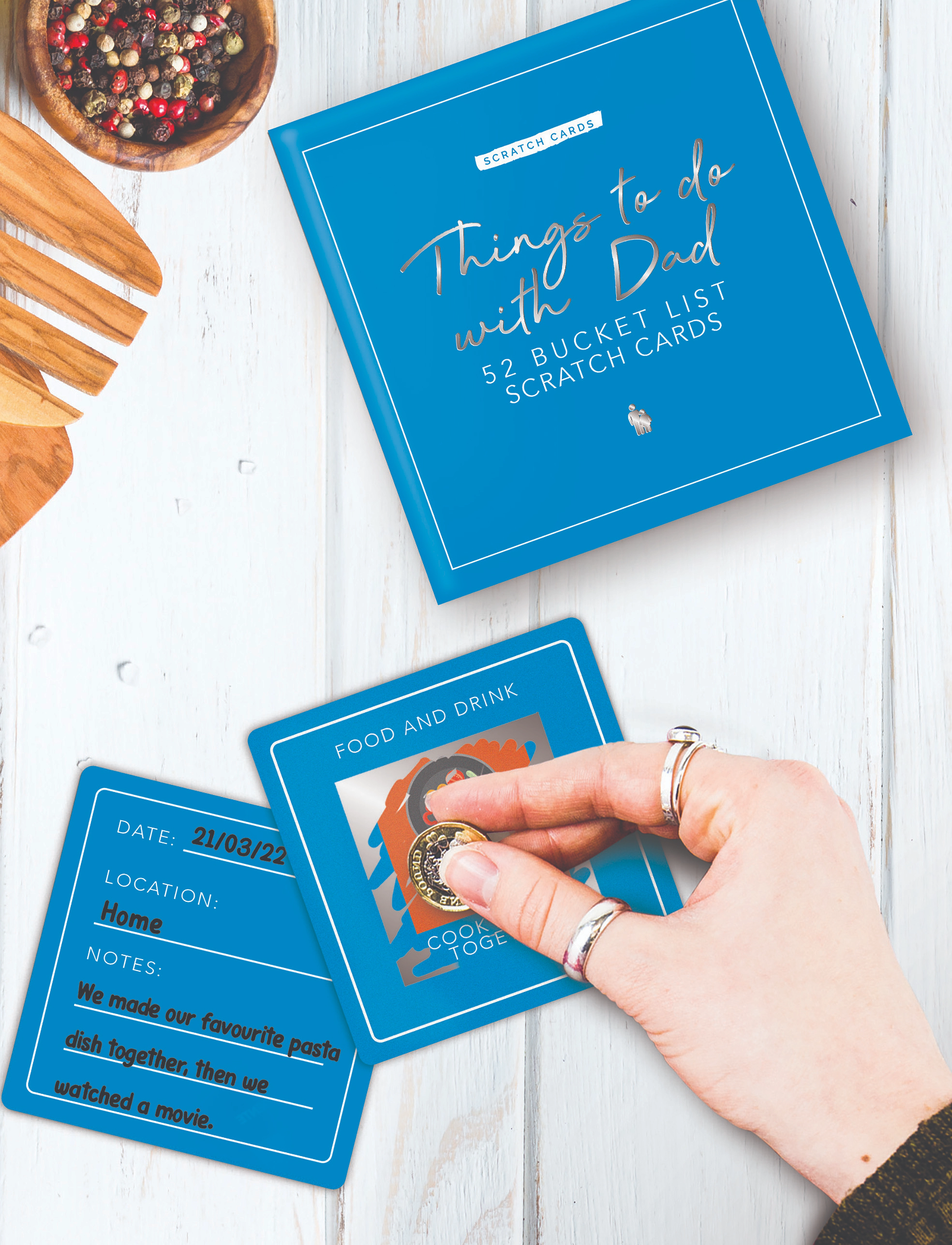 Gift Republic Skrabekortet Ting Med Far, One Size, Puzzles & Games, Blau - Homeware