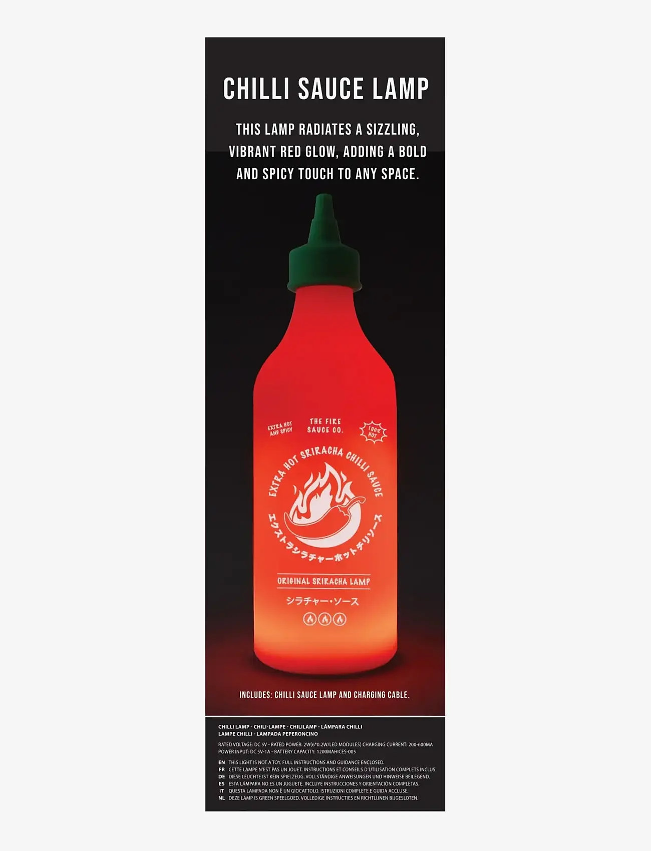 Gift Republic - Lampa Chilisauce - tischlampen - red - 1