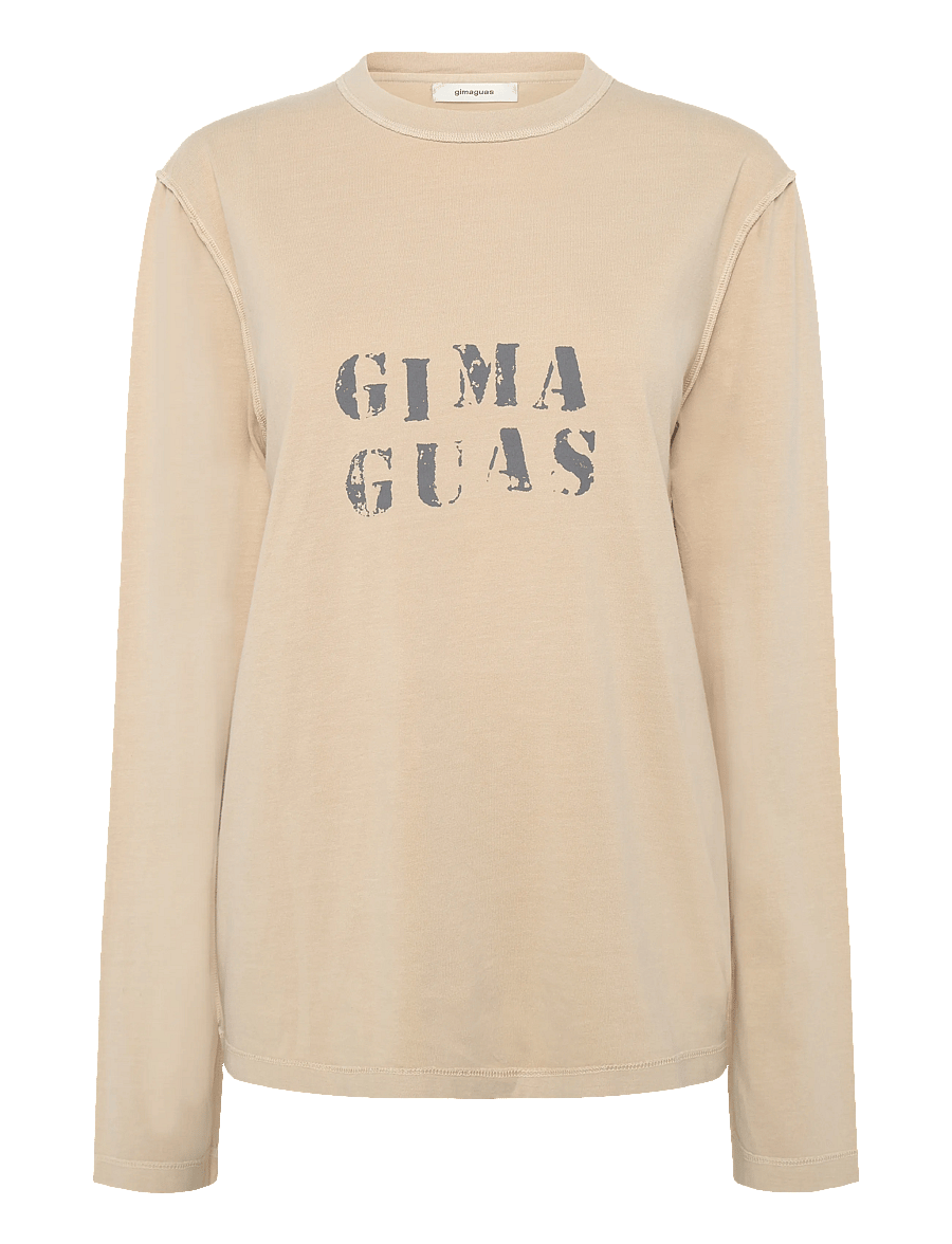 Gimaguas - Gima Long Sleeve T-shirt - langærmede toppe - beige - 0