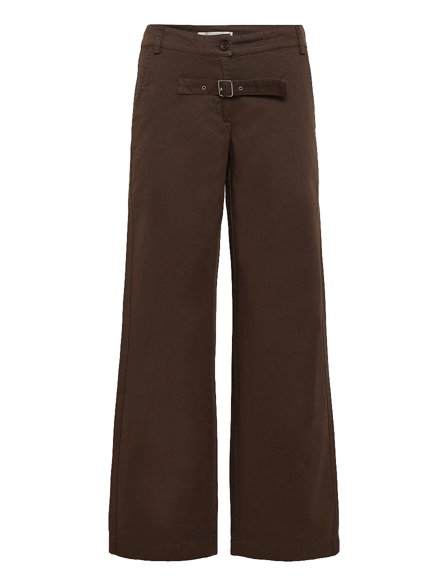 Gimaguas - Belt Trousers - hosen mit weitem bein - brown - 0