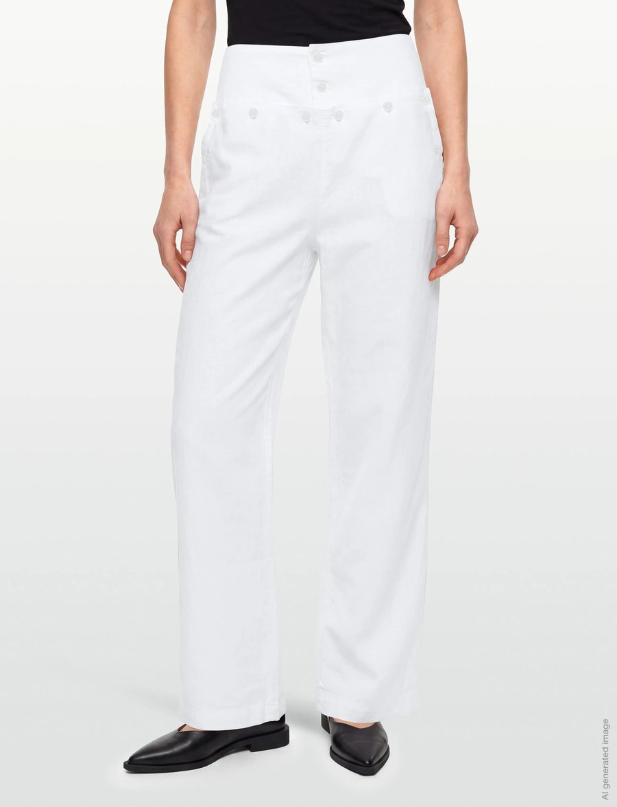 Gimaguas - Anna Trousers - hørbukser - white - 3