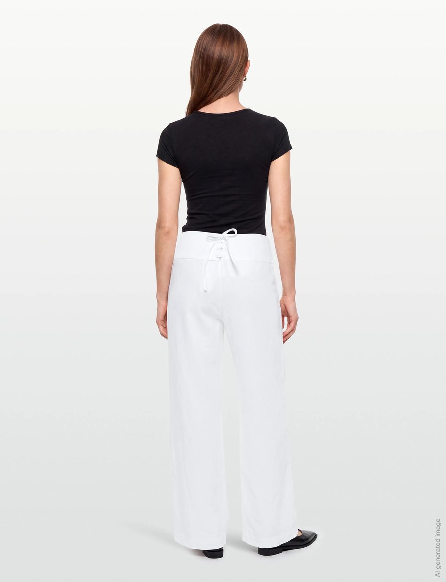 Gimaguas - Anna Trousers - hørbukser - white - 4