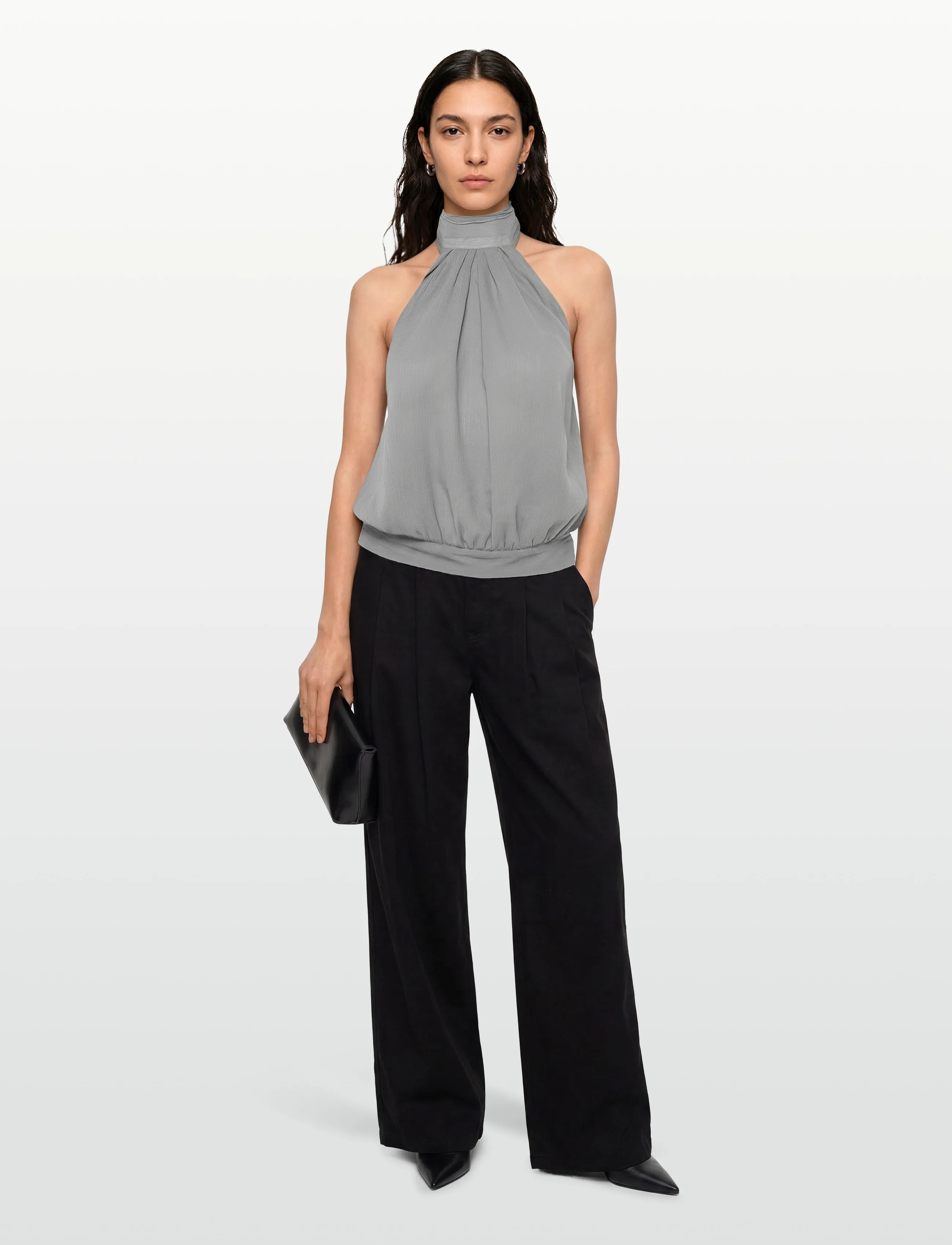Gimaguas Boa Top, S, Blouses, Grau - Sleeveless, Frauen
