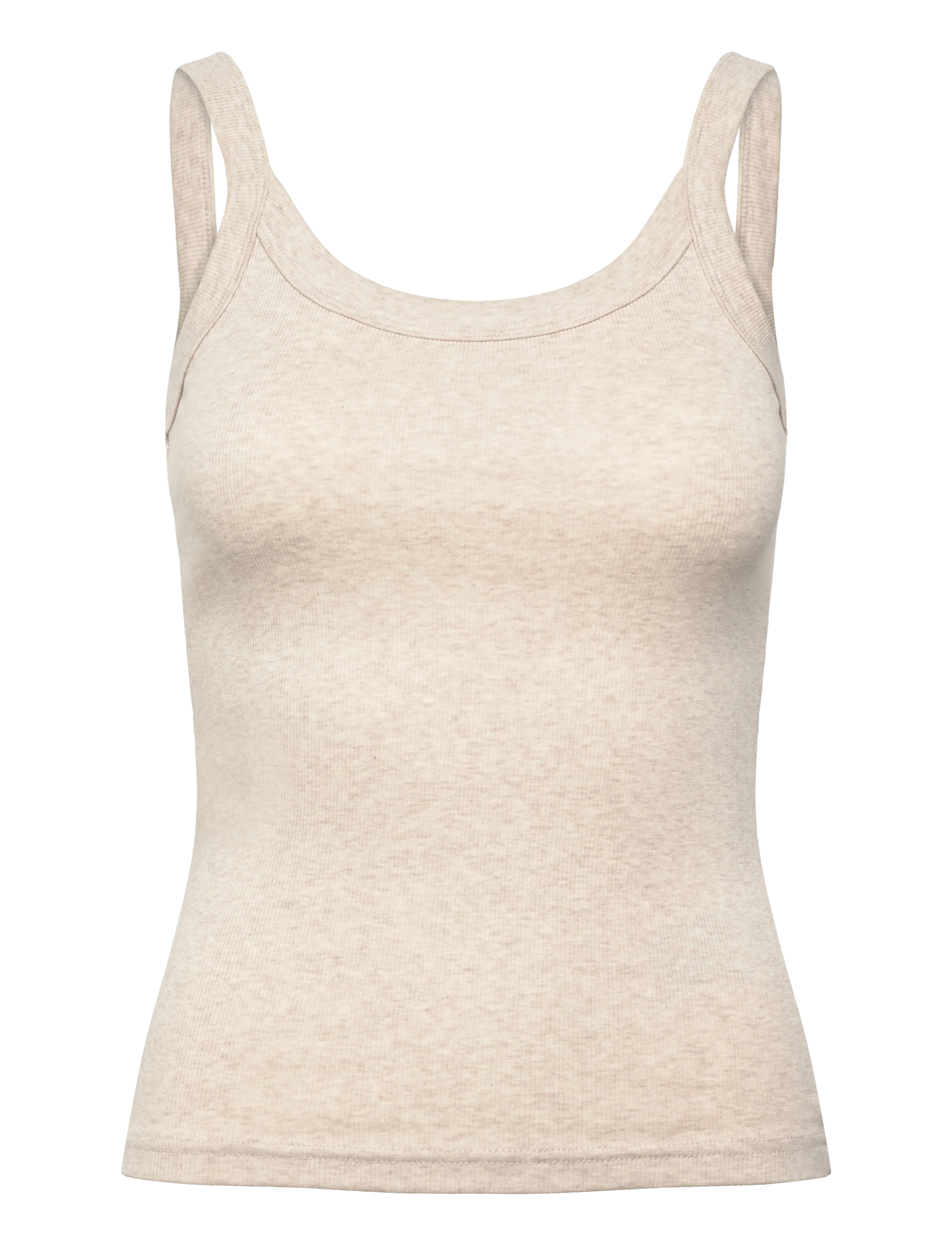 Gina Tricot Basic rib singlet - Nyheder - BEIGE MELANGE (1186) / beige