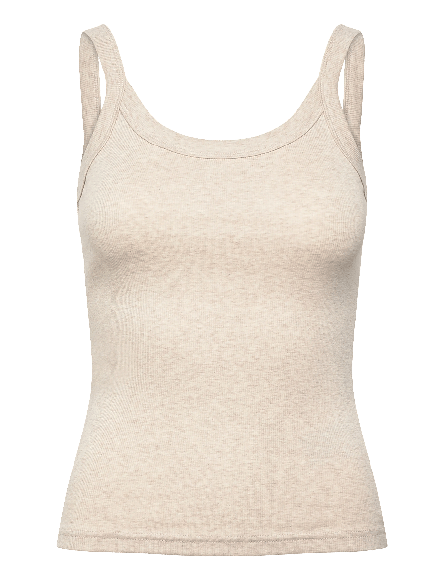 Gina Tricot - Basic rib singlet - beige melange (1186) - 1