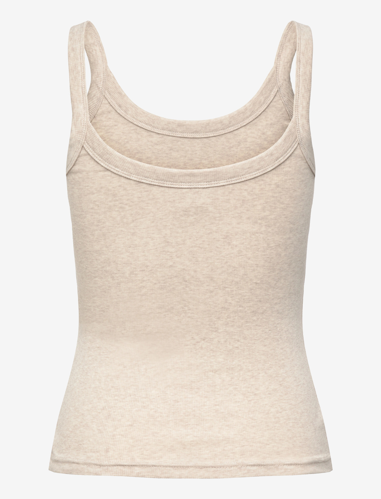 Gina Tricot - Basic rib singlet - tanktops - beige melange (1186) - 2