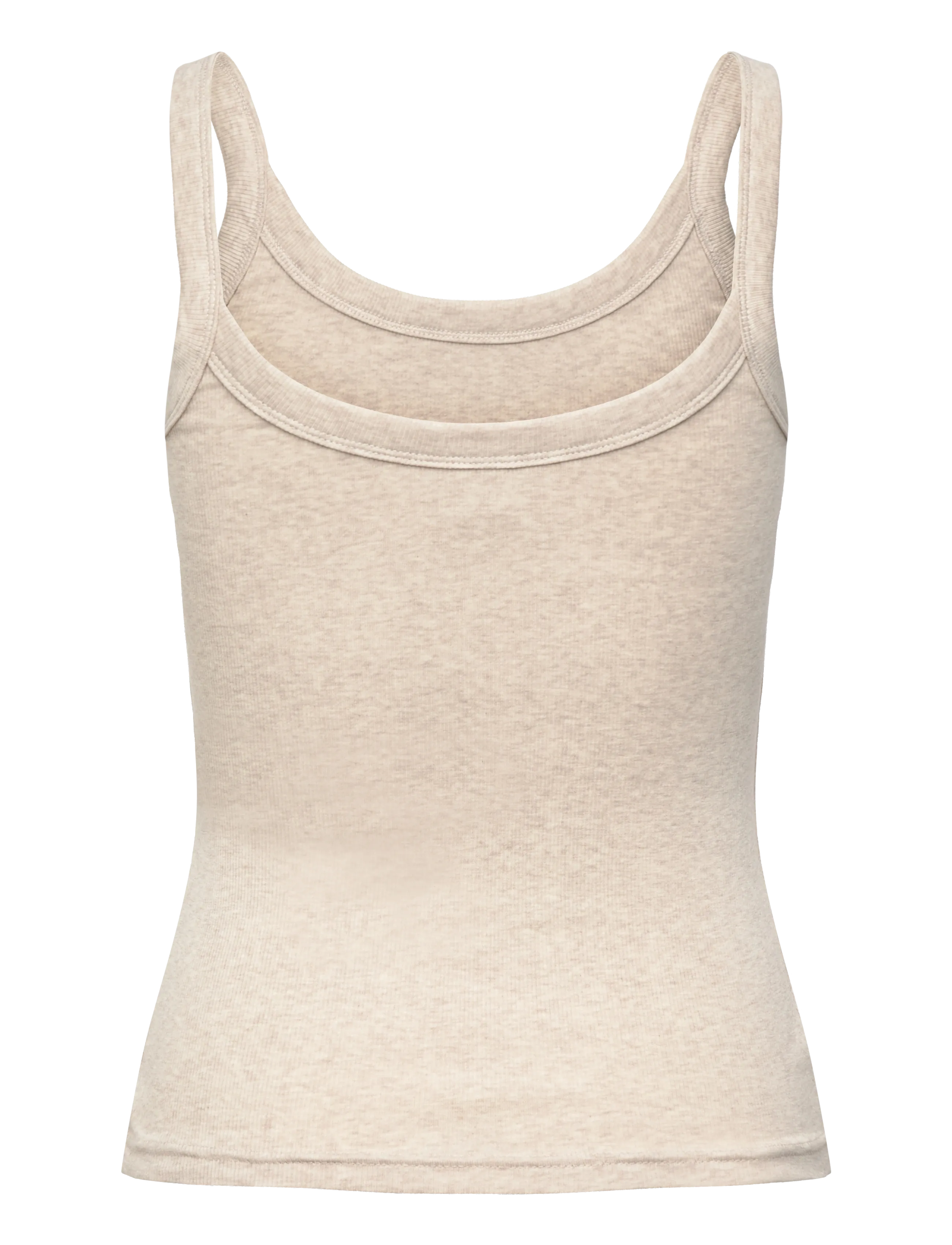 Gina Tricot - Basic rib singlet - ermeløse topper - beige melange (1186) - 2