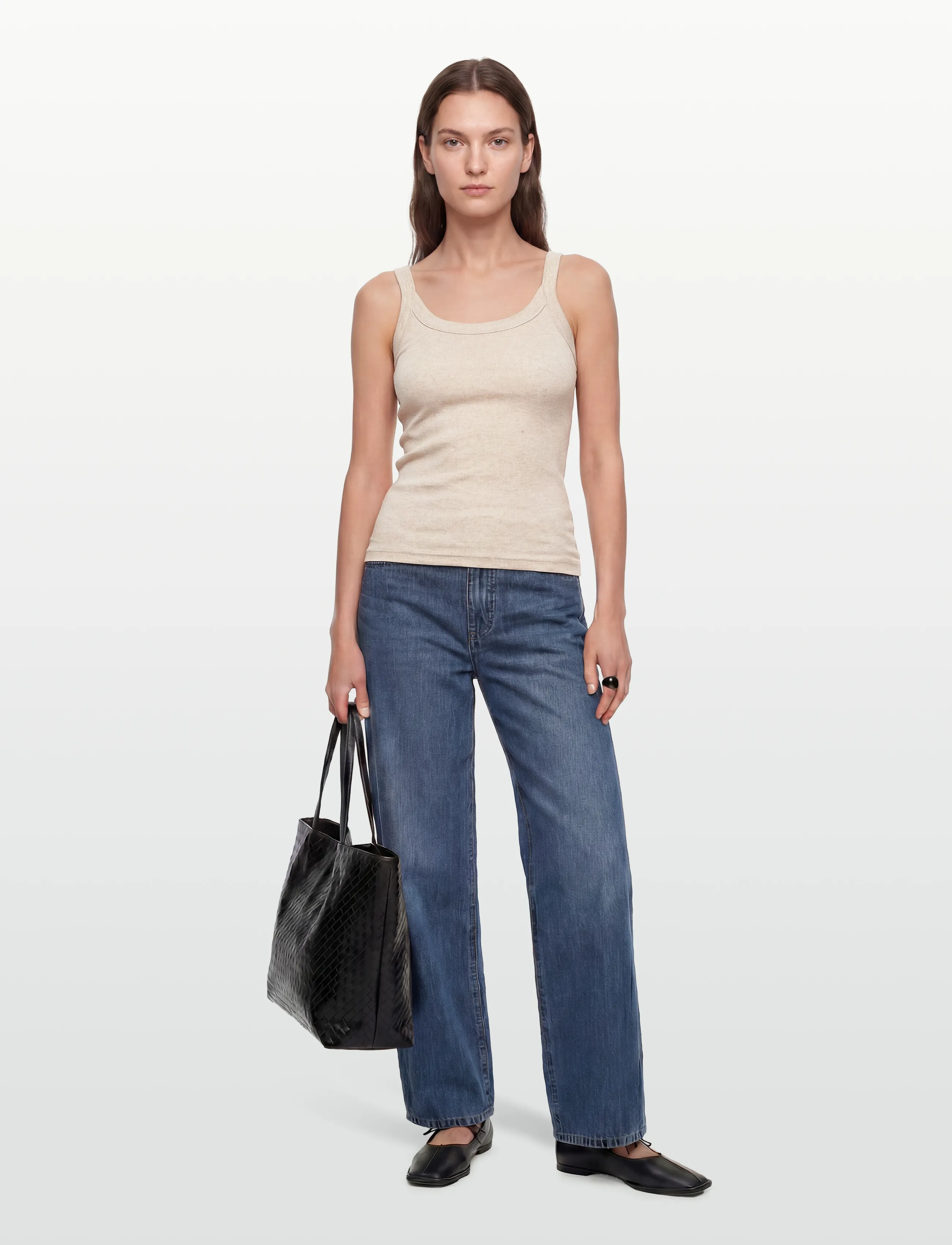 Gina Tricot Basic rib singlet - T-shirts & Toppar - BEIGE MELANGE (1186) / beige