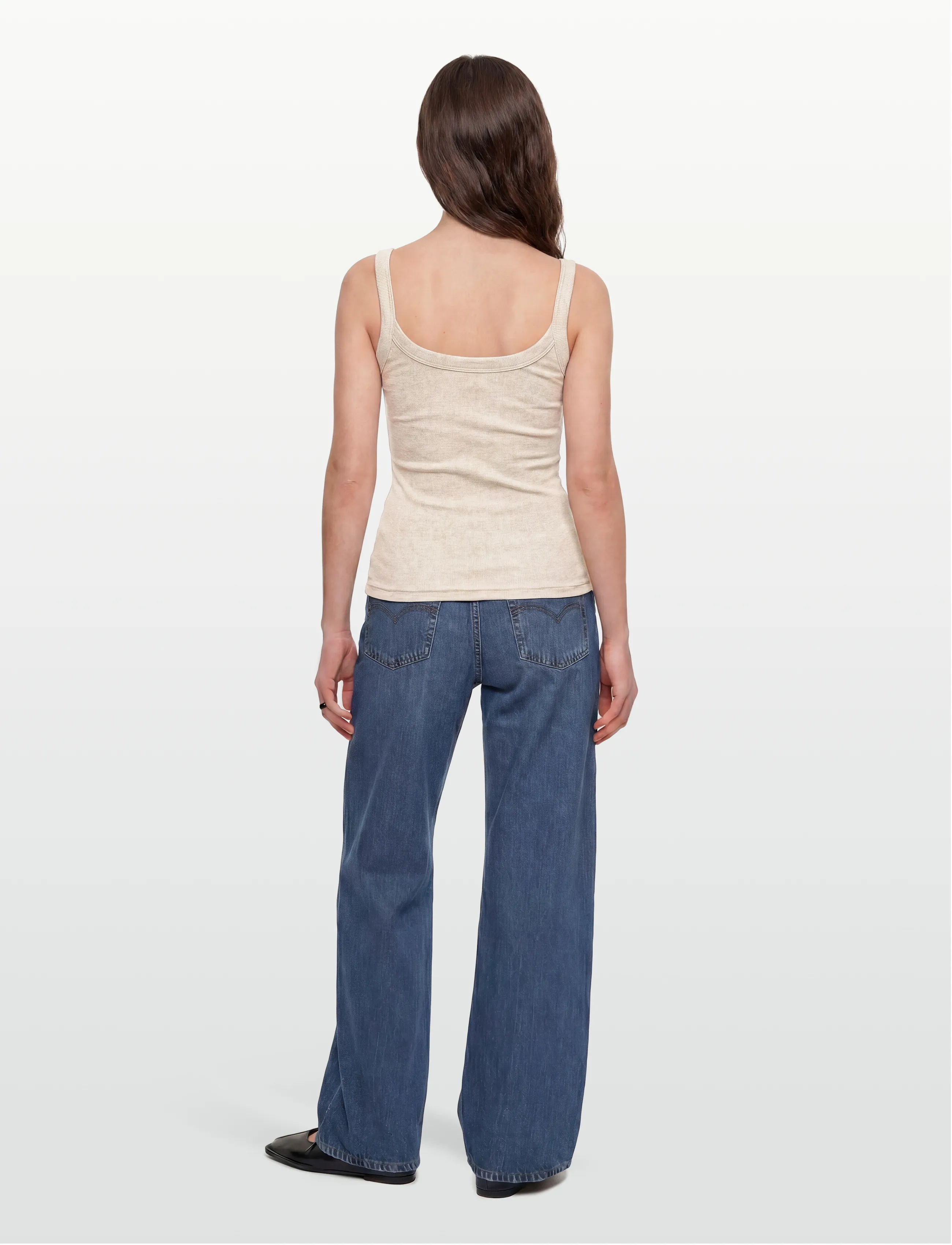 Gina Tricot - Basic rib singlet - ermeløse topper - beige melange (1186) - 4