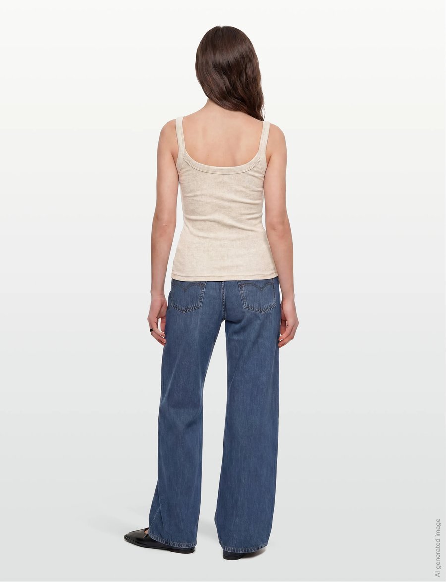 Gina Tricot - Basic rib singlet - beige melange (1186) - 4