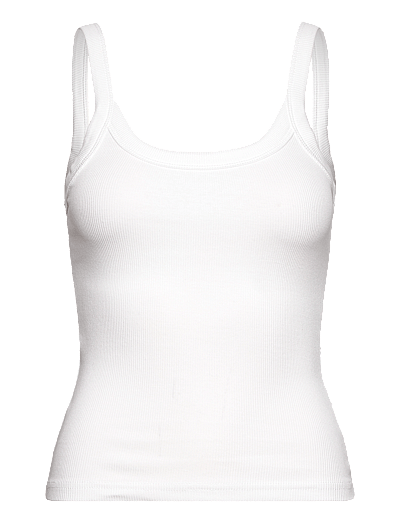 Gina Tricot Basic rib singlet - Ärmellose Tops - WHITE / white