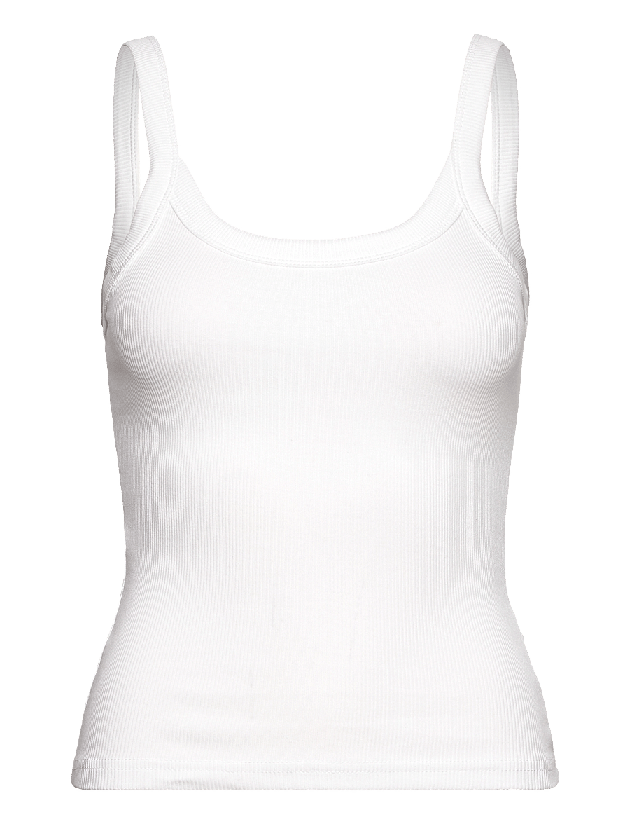 Gina Tricot - Basic rib singlet - white - 0