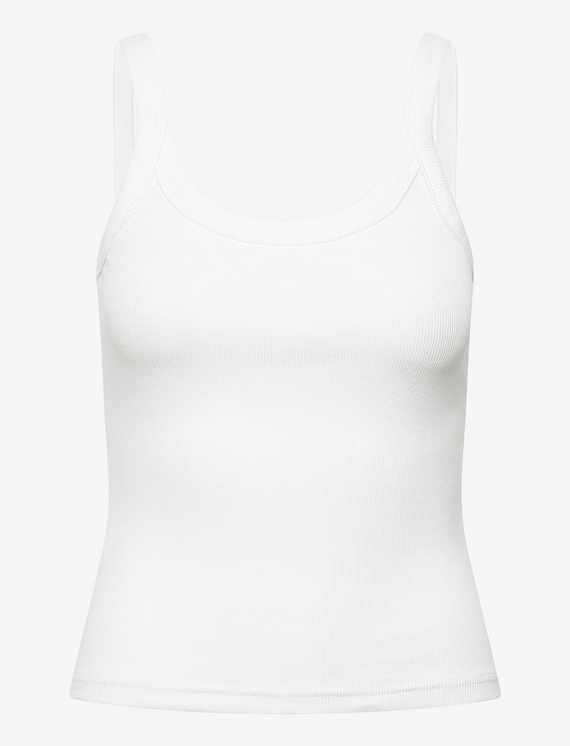 Gina Tricot - Basic rib singlet - linnen - white (1000) - 0