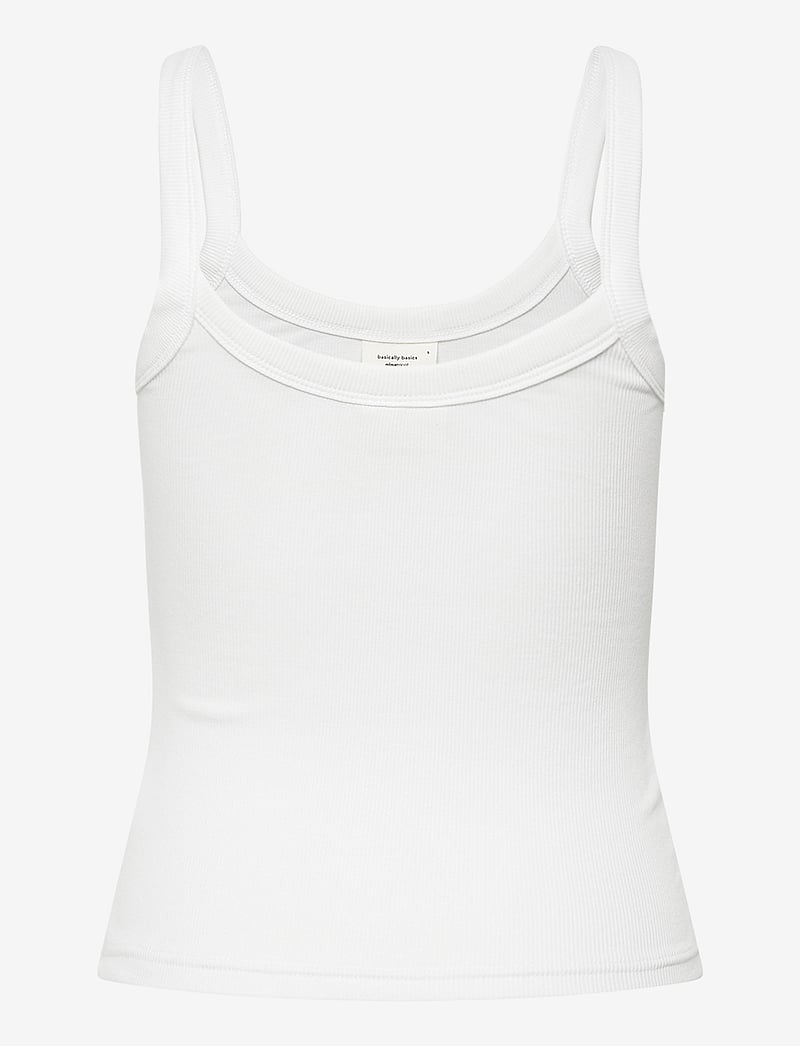 Gina Tricot - Basic rib singlet - linnen - white (1000) - 1