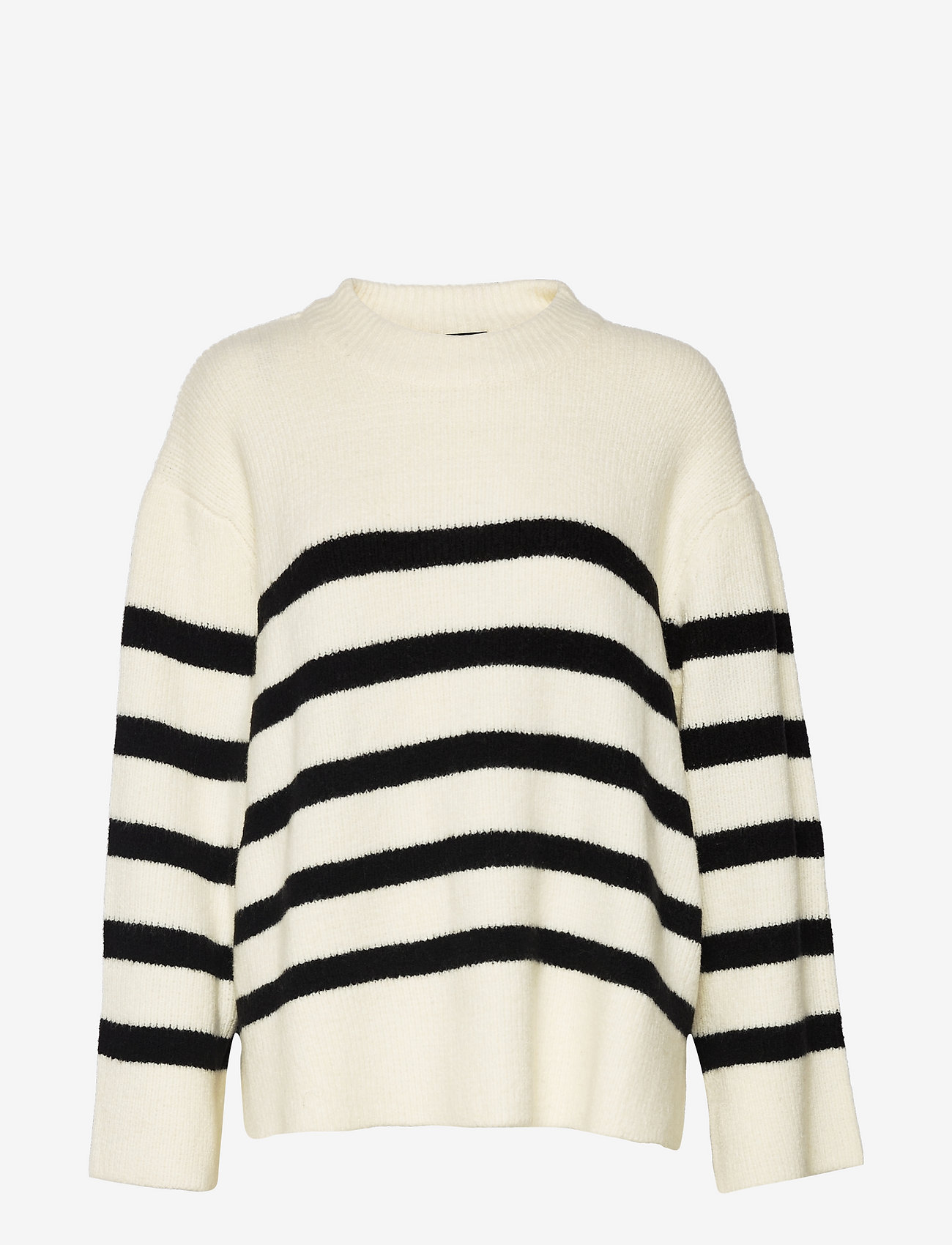 Gina Tricot - Alba knitted sweater - black/w white (1283) - 0