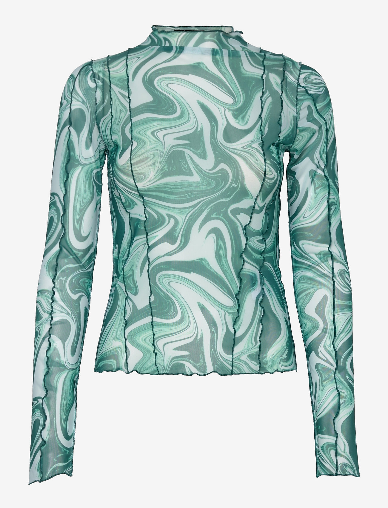 Gina Tricot - Rebecca mesh top - teal green (6266) - 0