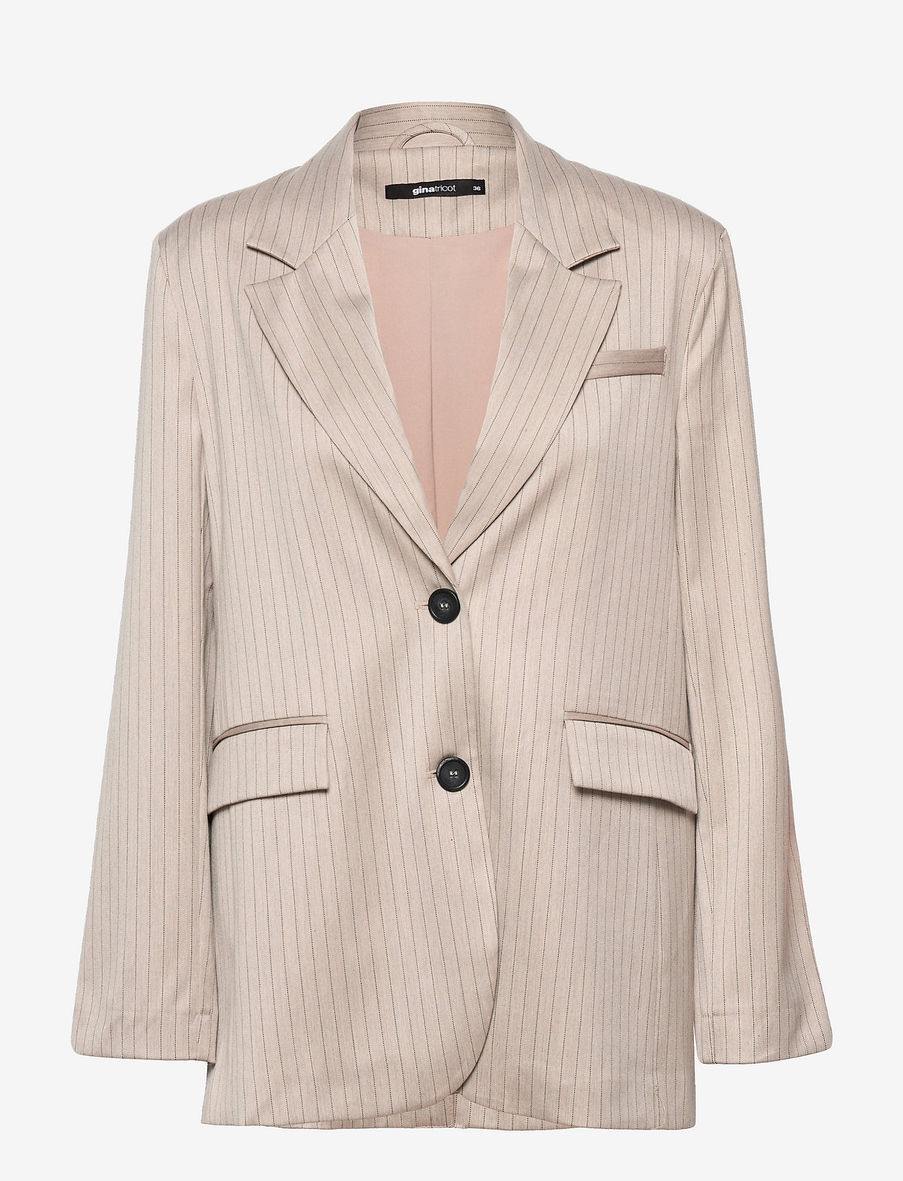 Gina Tricot - Petra oversized blazer - beige pinstripe (1196) - 0