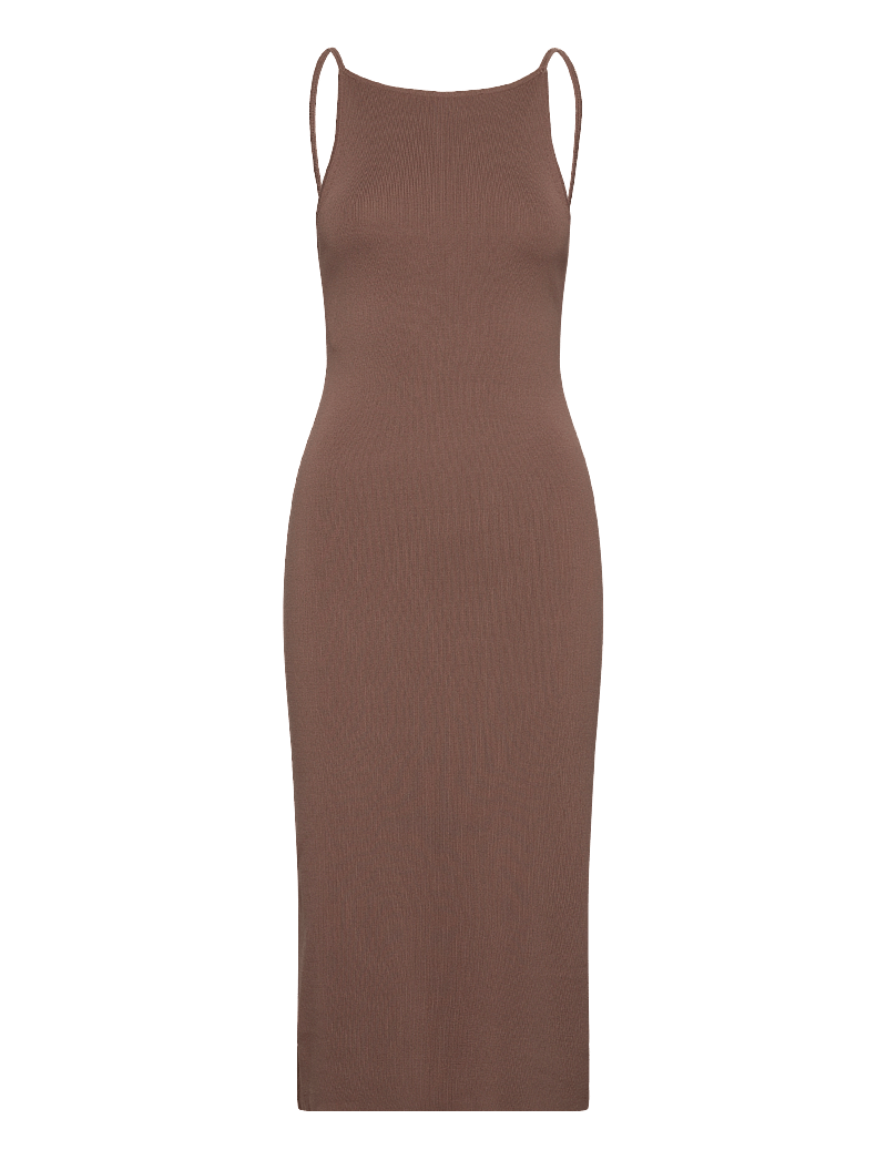 Gina Tricot - Knitted strap dress - fodralklänningar - portabella (7210) - 0
