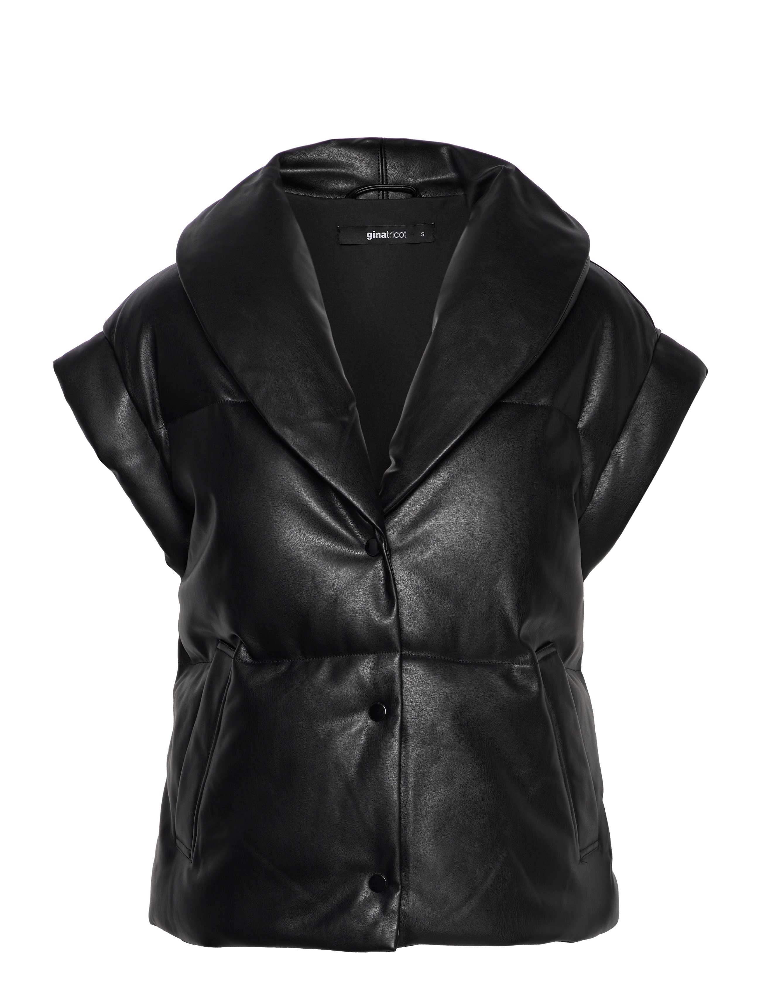 Gina Tricot Gerbera Pu Vest, M, Black, Veste > Vatterede Veste, Dame