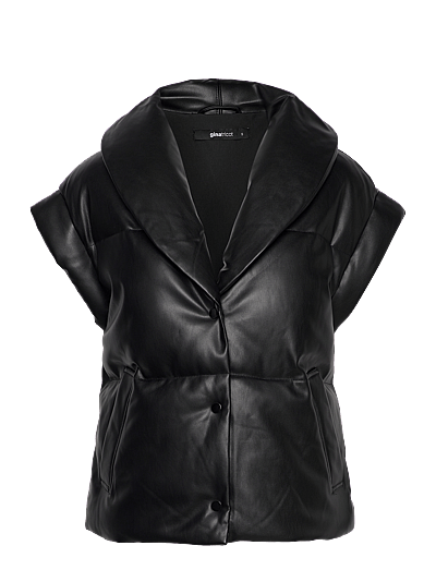 Gina Tricot Gerbera pu vest - Steppwesten - BLACK / black