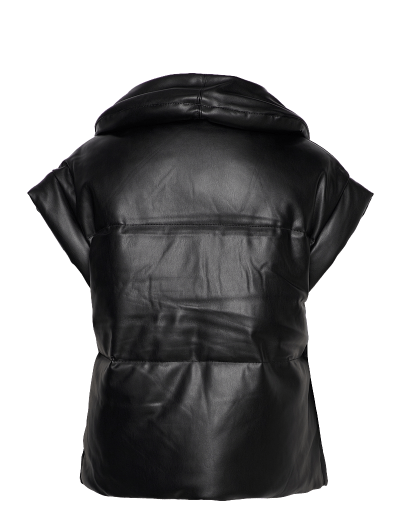 Gina Tricot - Gerbera pu vest - frühlingsjacken - black - 1