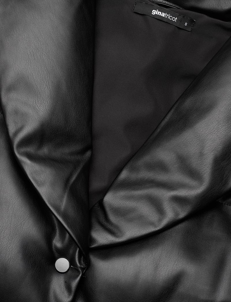 Gina Tricot - Gerbera pu vest - frühlingsjacken - black - 2