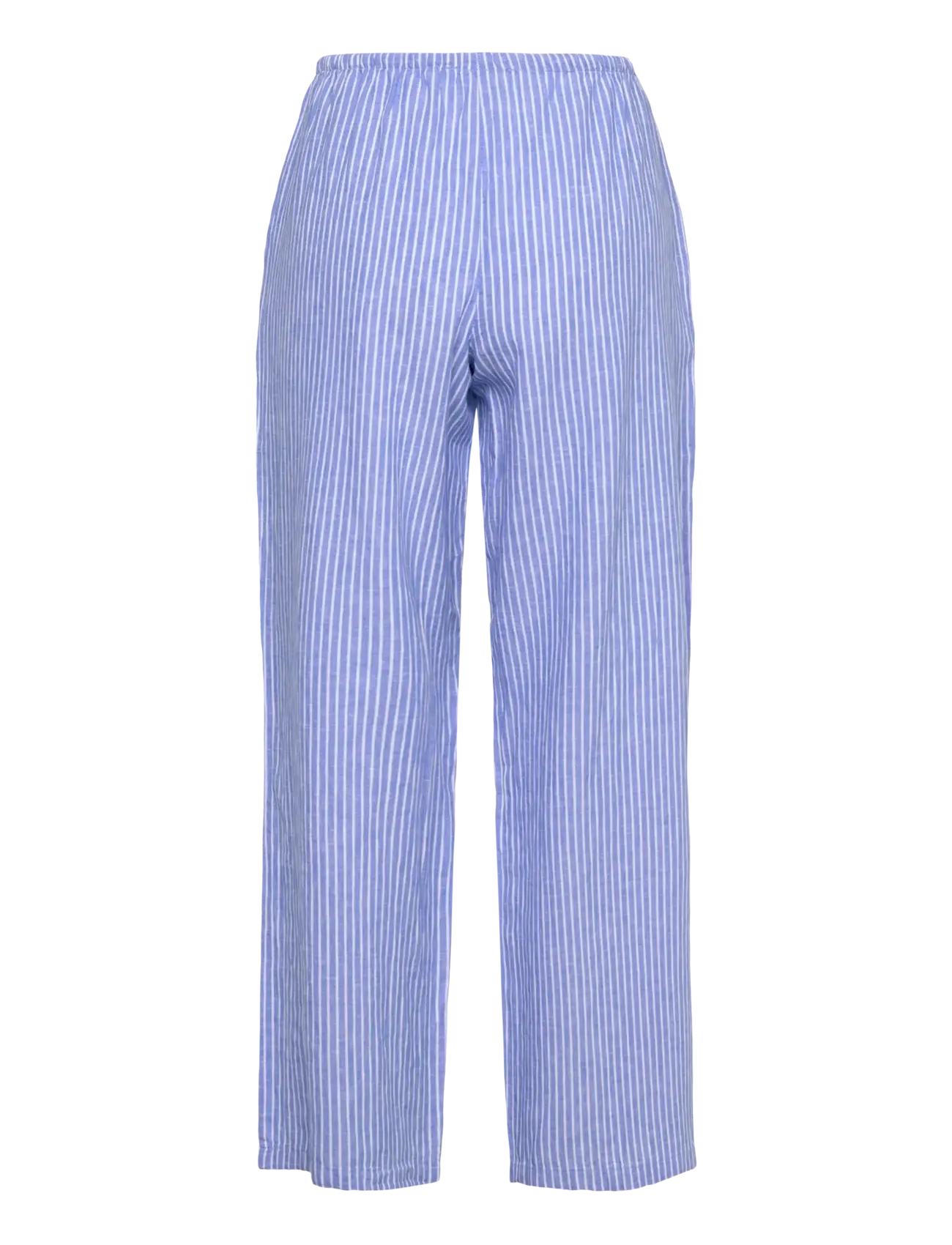 Gina Tricot - linen blend trousers - hørbukser - blue stripe - 1