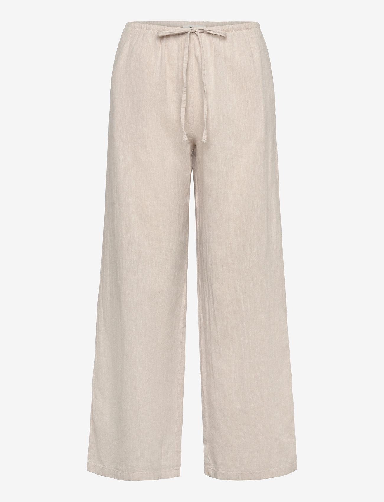 Gina Tricot - linen blend trousers - hørbukser - lt linen beige (1037) - 0