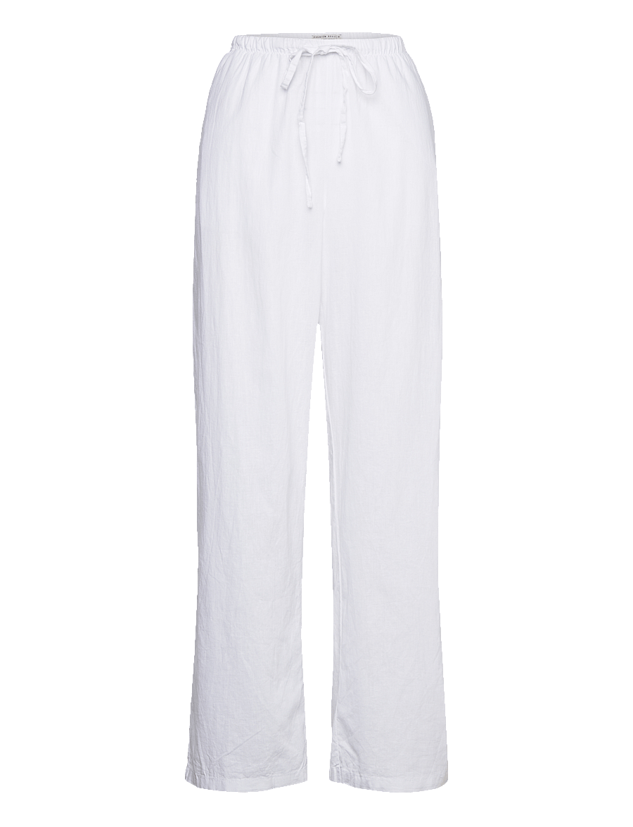 Gina Tricot - linen blend trousers - linnebyxor - white (1000) - 0
