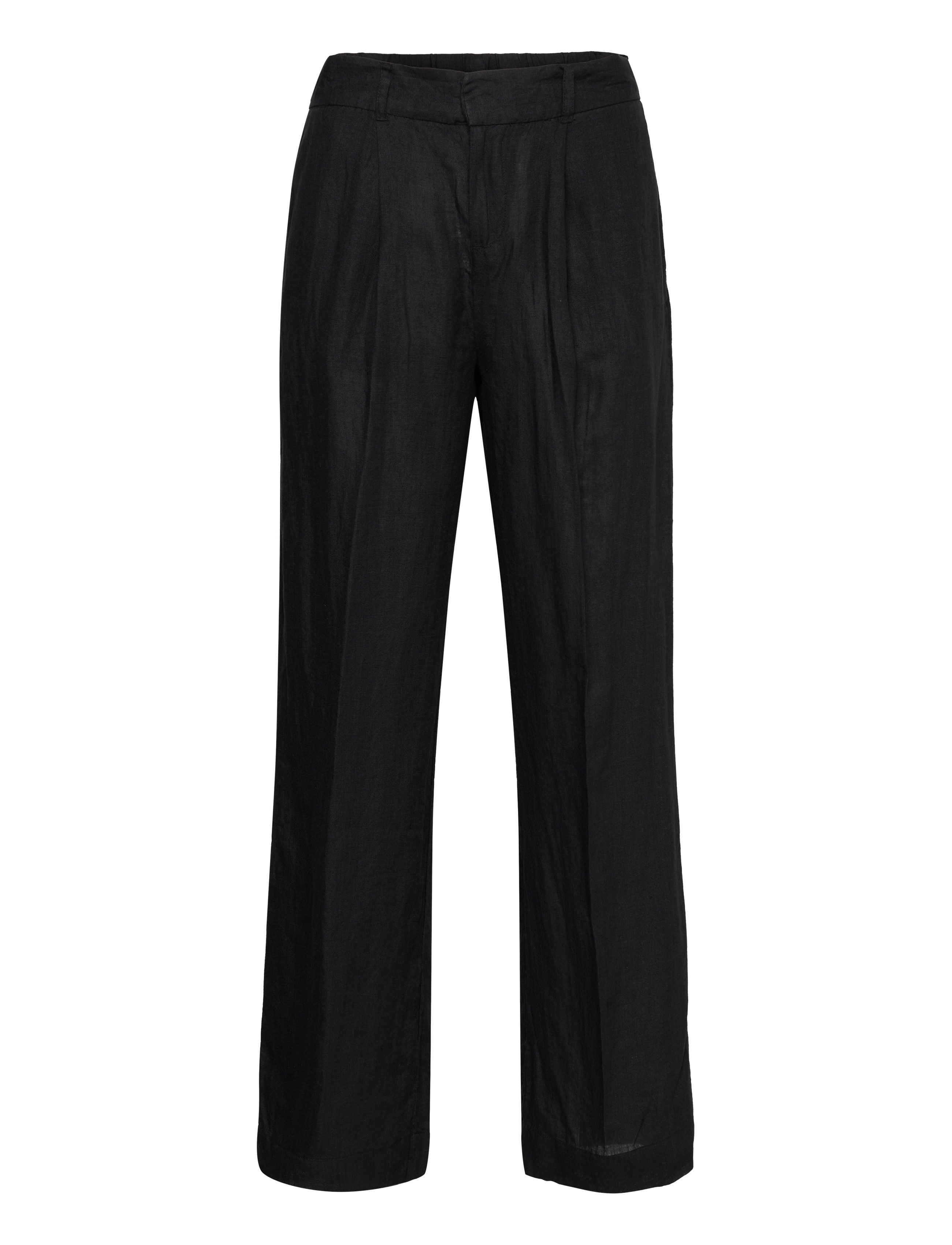 Gina Tricot Linen trousers - Tøj - BLACK / black