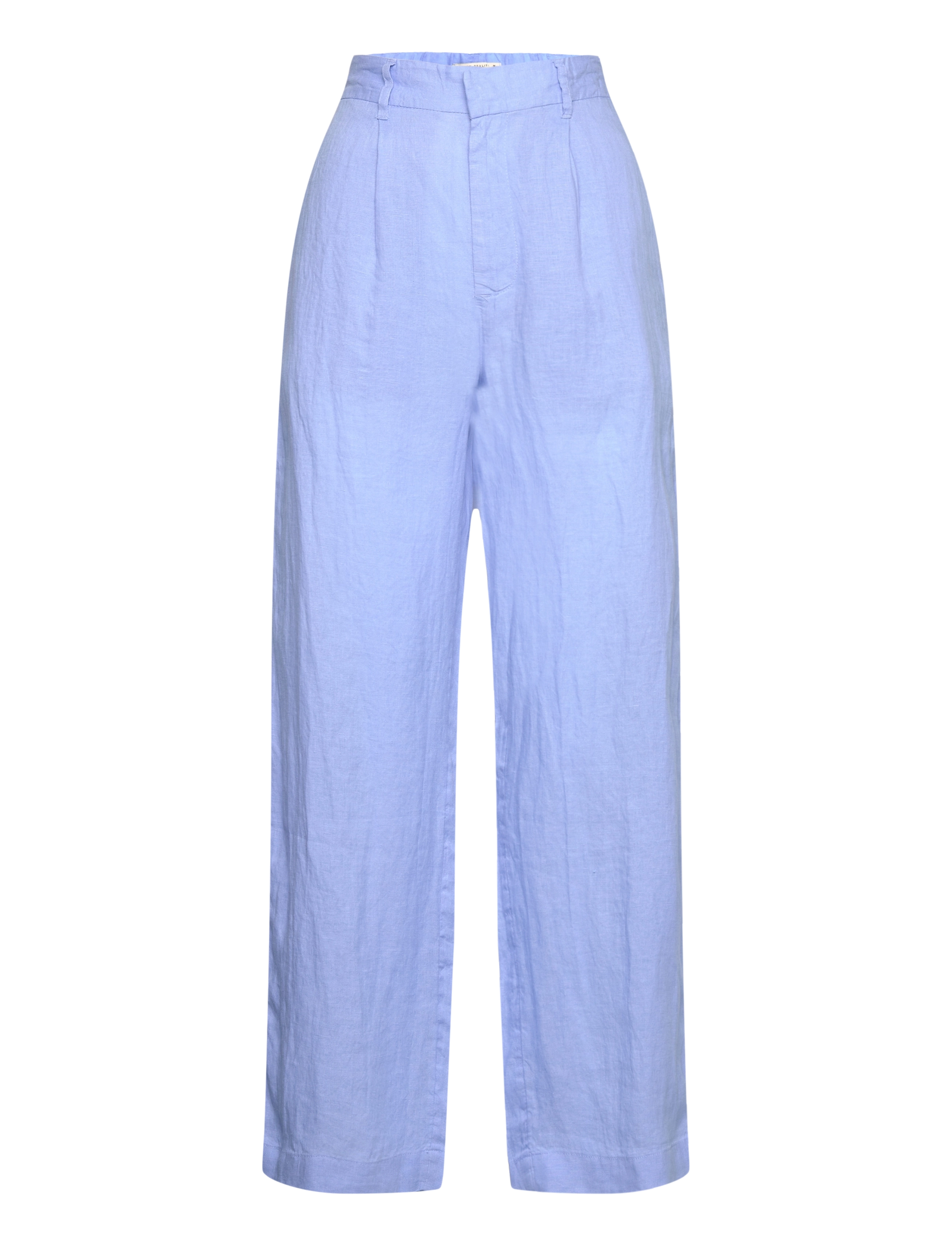Gina Tricot Linen trousers - Bukser med brede ben - LT BLUE / blue