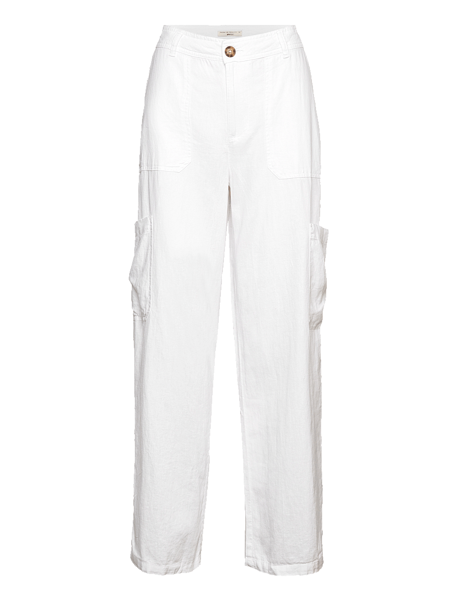 Gina Tricot - Malika linen blend cargo trousers - white (1000) - 0