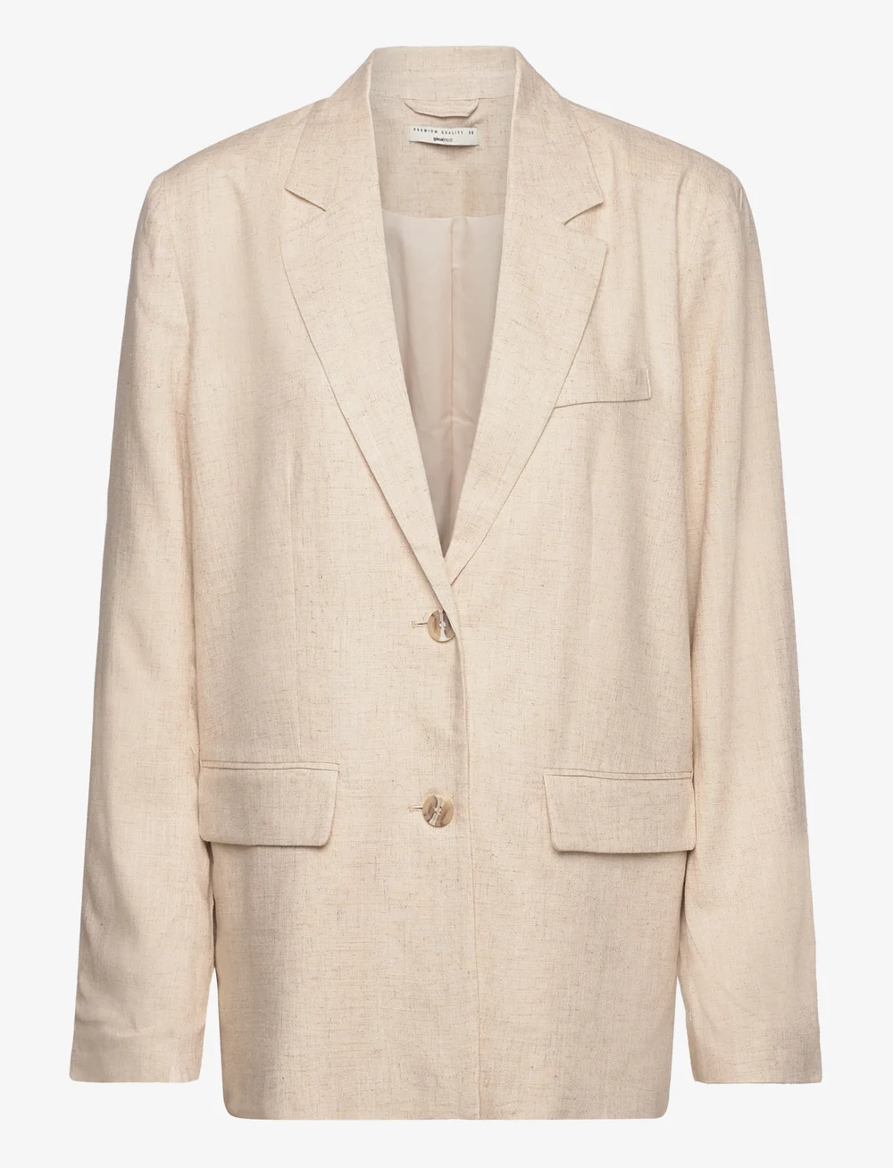 Gina Tricot - Linen blend blazer - enkeltradede blazere - linen beige (1061) - 0