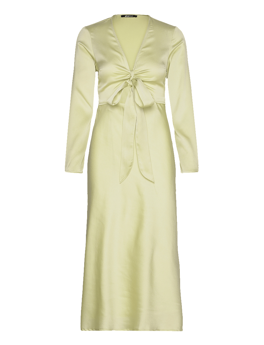 Gina Tricot - Tie front satin midi dress - midikleider - gleam (6544) - 0