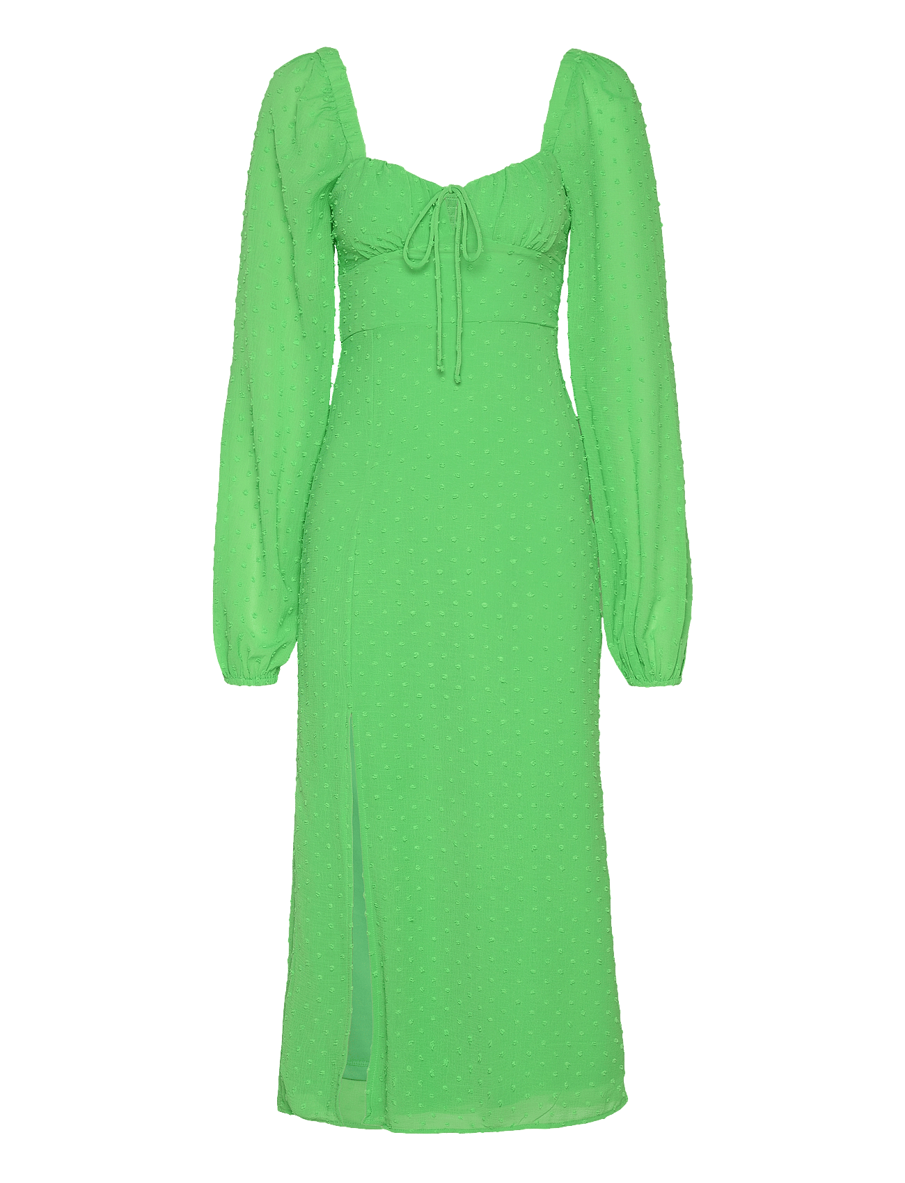 Gathered dot midi dress - POISON GREEN (9955)