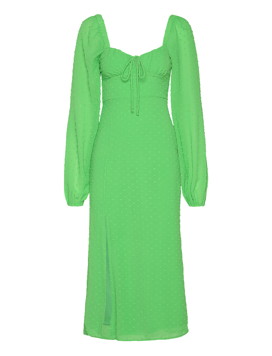 Gina Tricot - Gathered dot midi dress - konfirmationstøj - poison green (9955) - 0