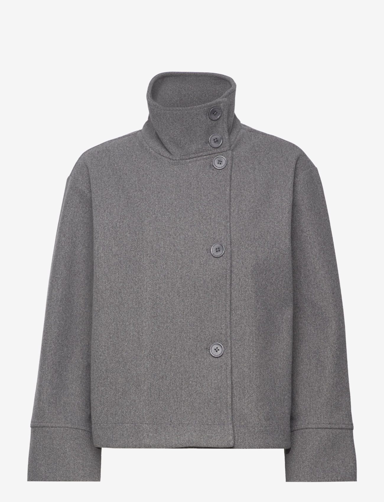 Gina Tricot - Short felt jacket - grey melange (8181) - 2