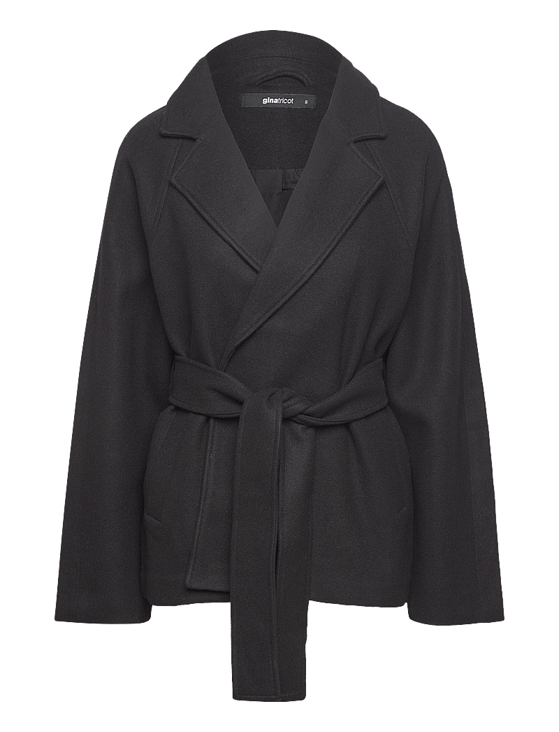 Gina Tricot - Belted short coat - talvitakit - black (9000) - 0