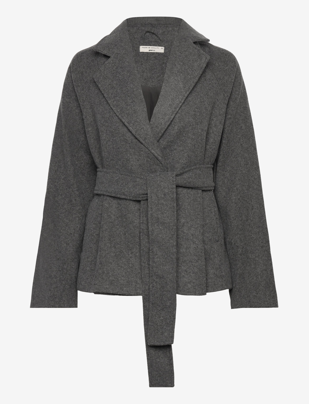 Gina Tricot - Belted short coat - talvejoped - grey melange (8181) - 0