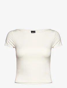 Soft touch cropped boatneck top, Gina Tricot