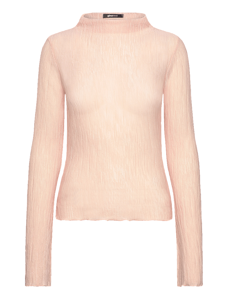 Gina Tricot - Plisse flare sleeve top - langärmlige tops - pale blush (3289) - 0