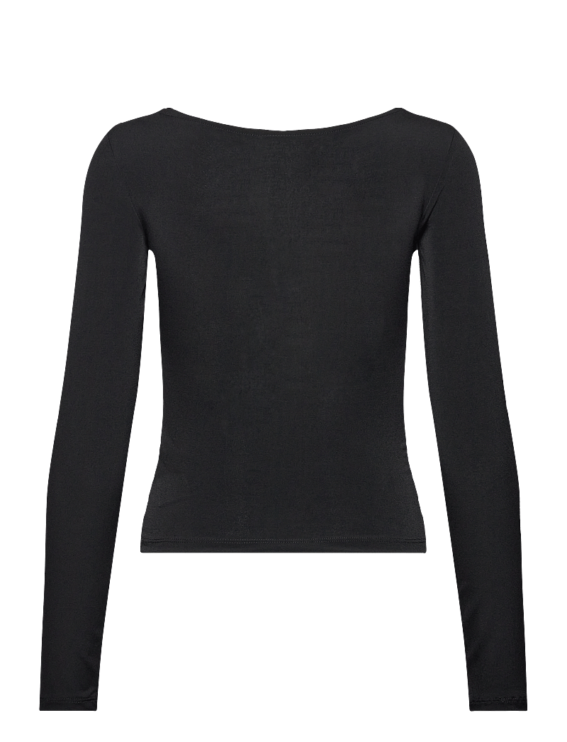 Gina Tricot - Mesh details top - pikkade varrukatega pluusid - black (9000) - 1