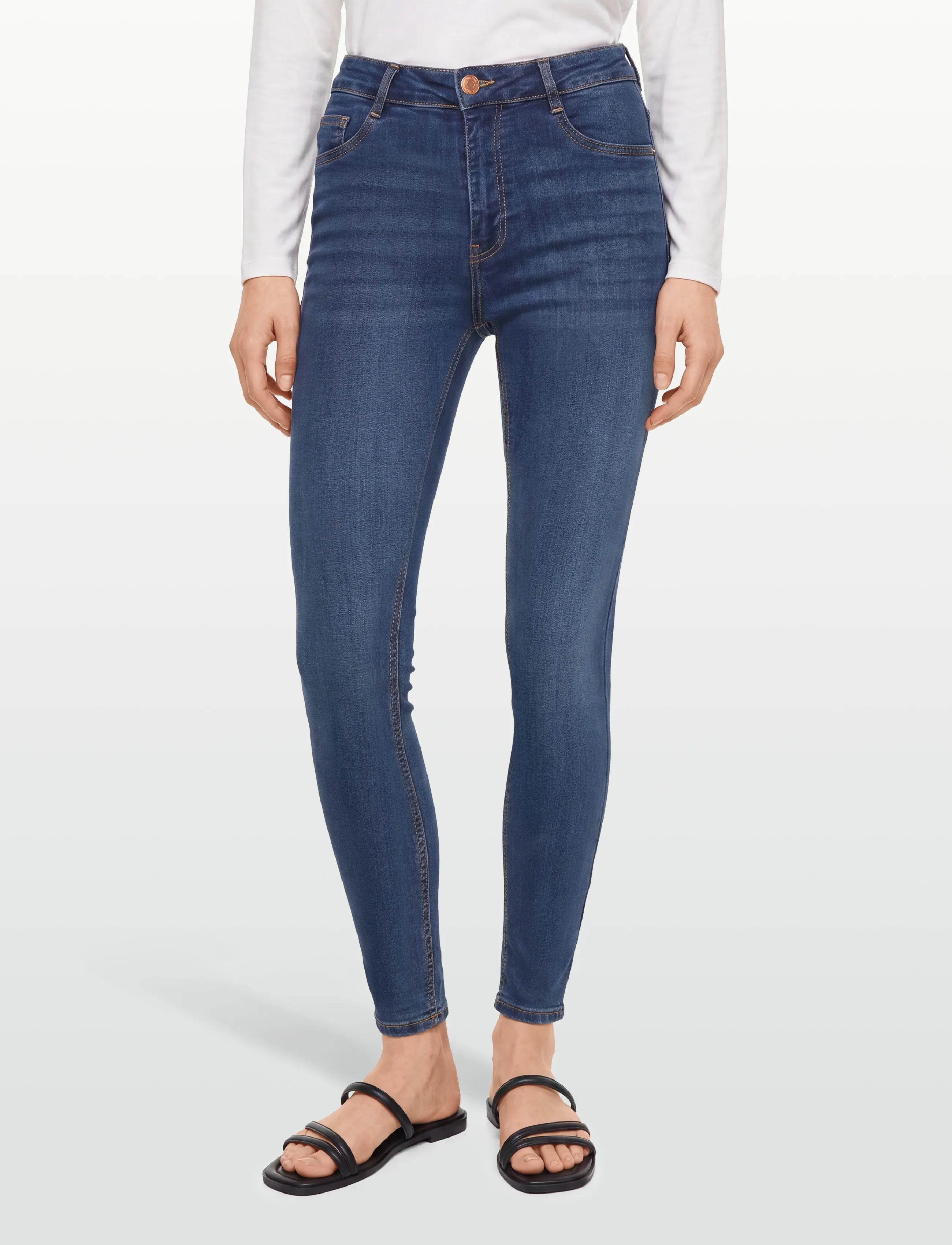 Gina Tricot - Molly high waist jeans - liibuvad teksad - dk blue h (5003) - 3