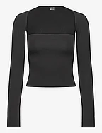 Soft touch square neck top - BLACK (9000)
