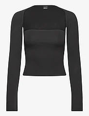 Gina Tricot - Soft touch square neck top - langärmlige tops - black (9000) - 0