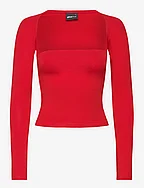 Soft touch square neck top - HIGH RISK RED (3772)