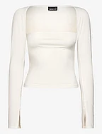Soft touch square neck top - OFFWHITE