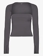 Soft touch square neck top - STONE (7419)