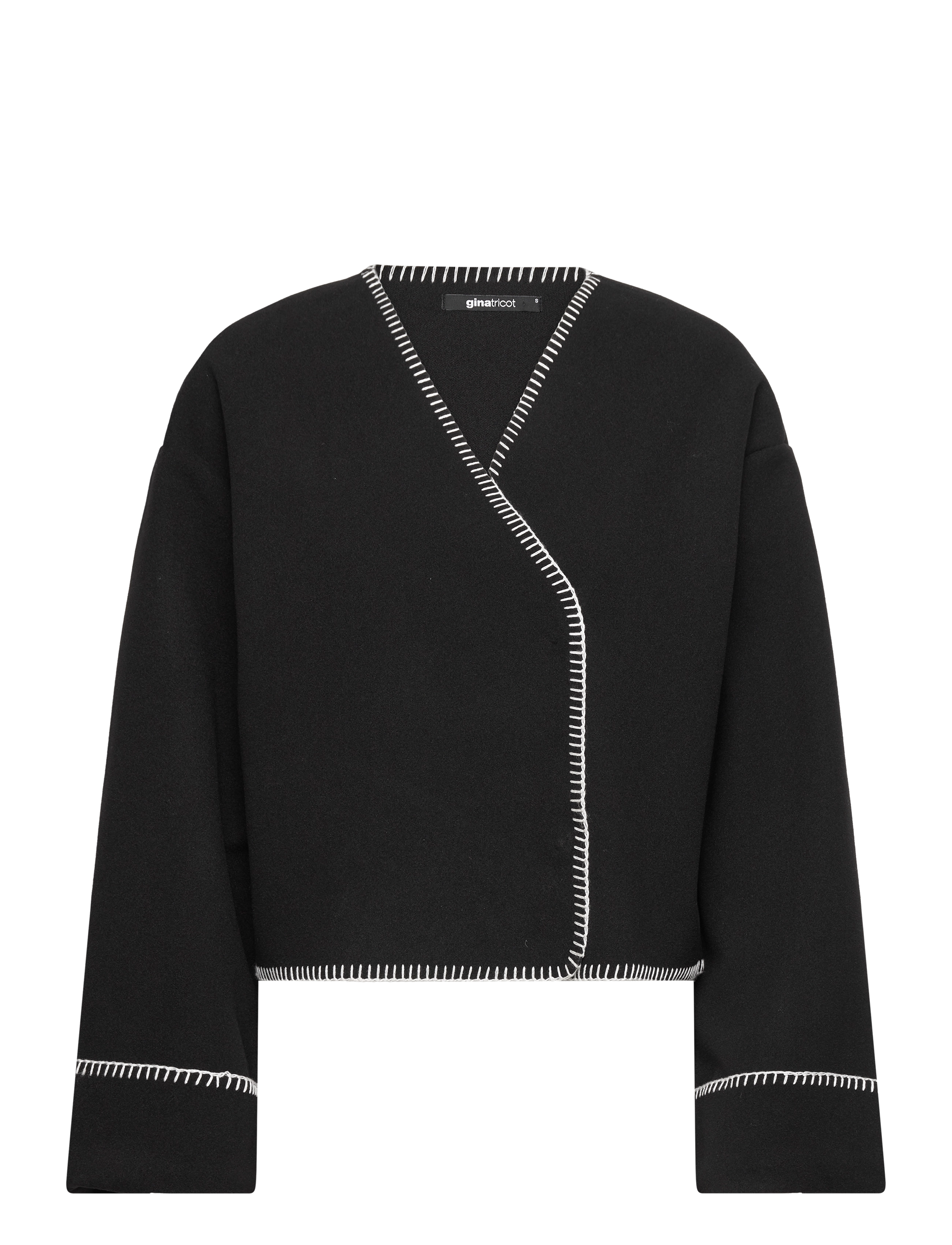 Gina Tricot Blanket Stitch Jacket, XL, Black, Jakker > Let Sommerjakke, Dame